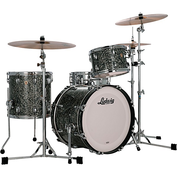 Ludwig Classic Maple Downbeat 3-Piece Drum Shell Pack - Black Pearl
