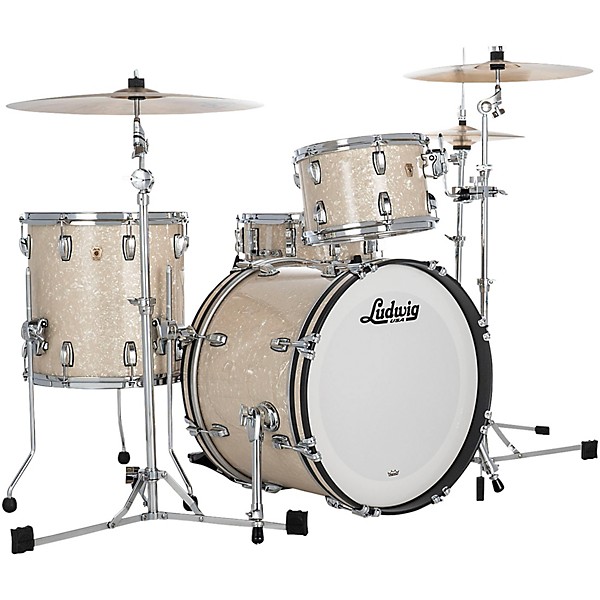 Ludwig Classic Maple 3-Piece Downbeat Shell Pack With 20" Bass Drum Vintage White Marine Pearl