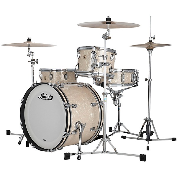 Ludwig Classic Maple 3-Piece Downbeat Shell Pack With 20" Bass Drum Vintage White Marine Pearl