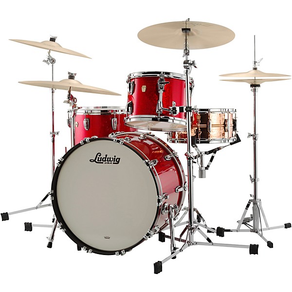 Ludwig Classic Maple 3-Piece Fab Shell Pack With 22" Bass Drum Red Sparkle