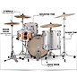 Ludwig Classic Maple 3-Piece Fab Shell Pack With 22" Bass Drum Silver Sparkle