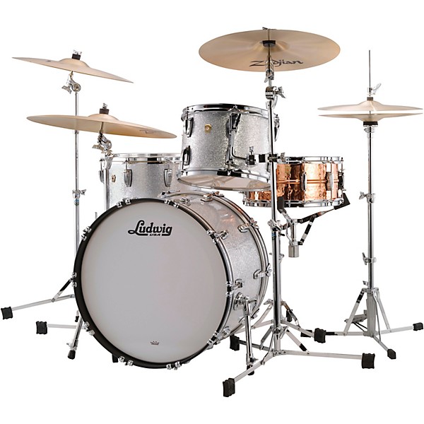 Ludwig Classic Maple 3-Piece Fab Shell Pack With 22" Bass Drum Silver Sparkle