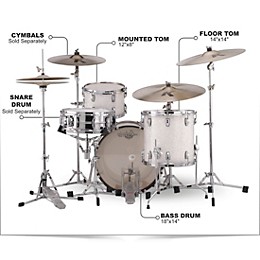 Ludwig Classic Maple 3-Piece Jazzette Shell Pack with 18 in. Bass Drum White Marine Pearl