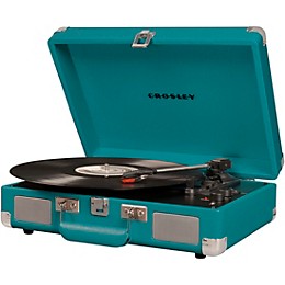 Open Box Crosley Cruiser Deluxe Portable Turntable Vinyl Record Player with Built-in Speaker Level 1 Teal