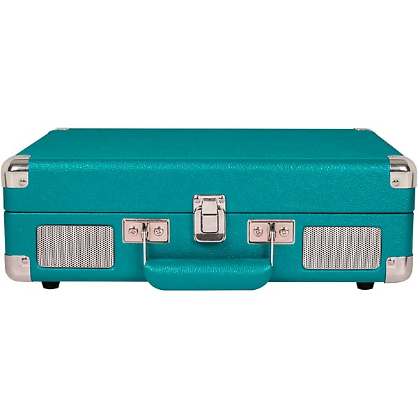 Open Box Crosley Cruiser Deluxe Portable Turntable Vinyl Record Player with Built-in Speaker Level 1 Teal