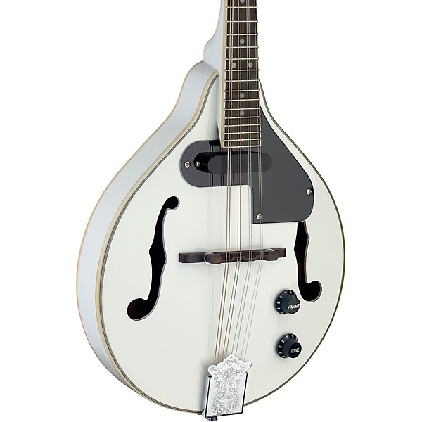 Open Box Stagg Acoustic-electric bluegrass mandolin with nato top Level 1 White