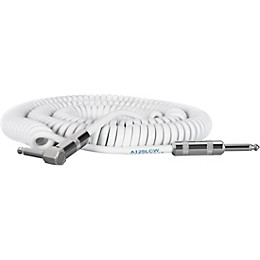 Livewire Advantage Instrument Cable Coiled Angled/Straight 25 ft. White