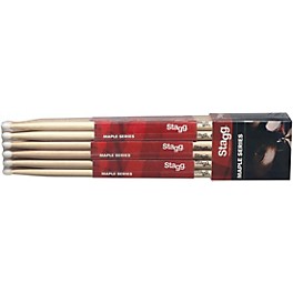 Stagg Maple Drum Sticks Nylon Tip 12-Pair 5A Stagg Maple Drum Sticks Nylon Tip 12-Pair 7A