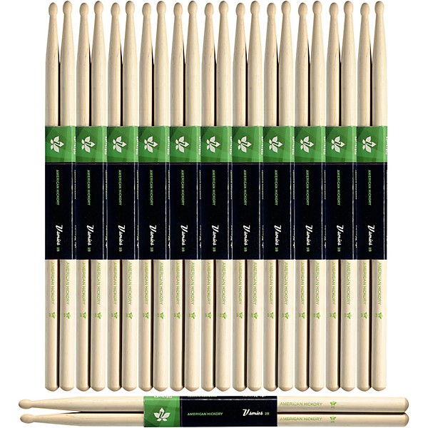 Stagg 12-Pair American Hickory Drum Sticks Wood Tip 2B