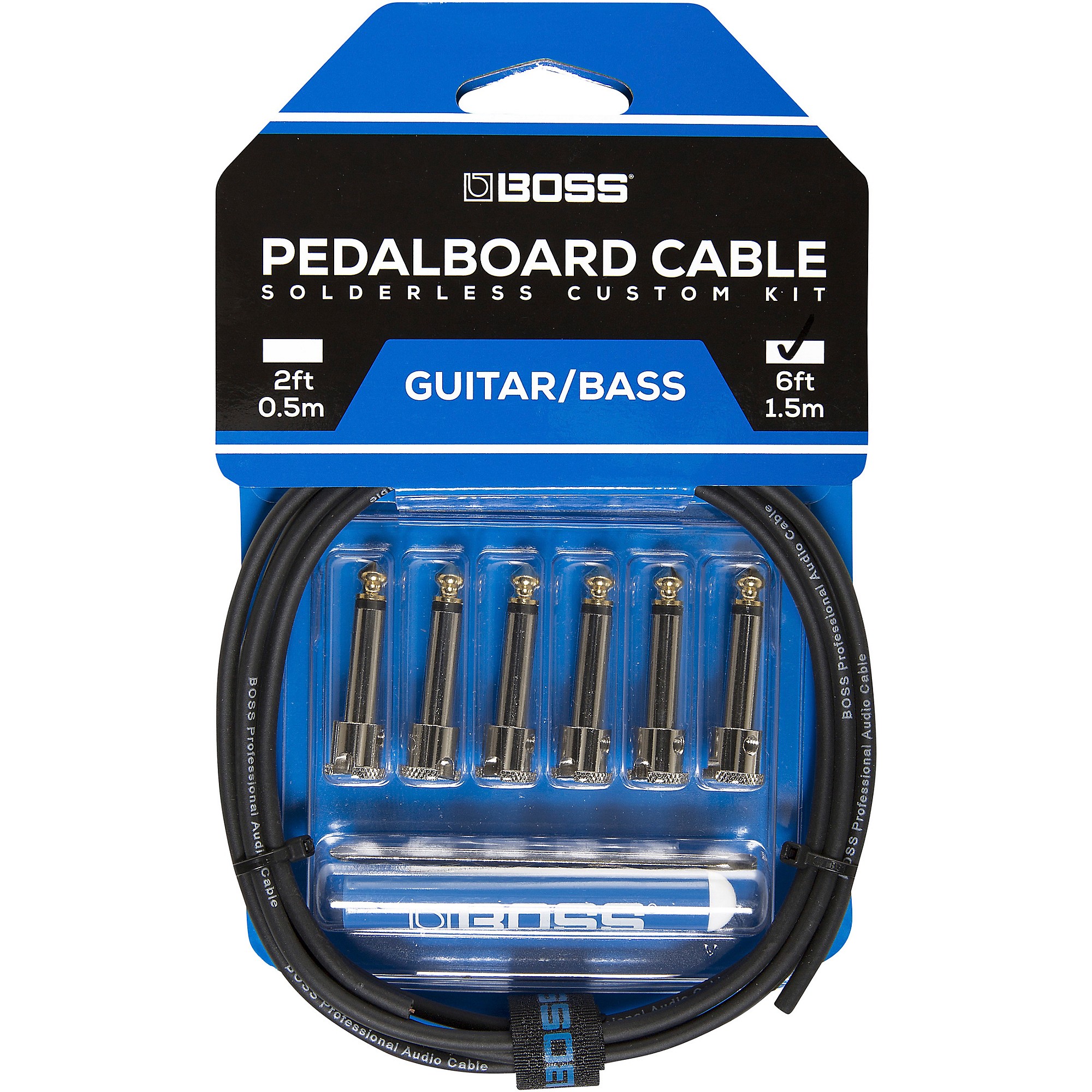 BOSS BCK-6 Pedalboard Cable Kit, 6 Connectors 6 ft. Black | Guitar