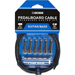 BOSS BCK-6 Pedalboard Cable Kit, 6 Connectors 6 ft. Black