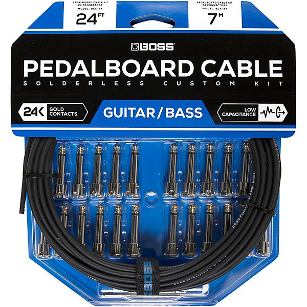 BOSS BCK-24 Pedalboard Cable Kit, 24 Connectors 24 ft. Black