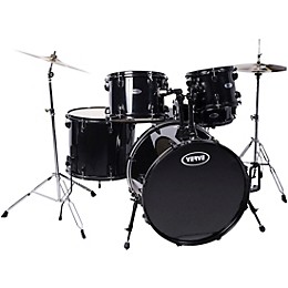 Verve 5-Piece Drum Set with Cymbals and Throne Black