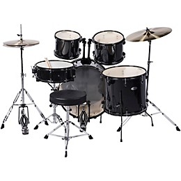 Verve 5-Piece Drum Set with Cymbals and Throne Black