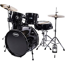 Verve 5-Piece Drum Set with Cymbals and Throne Black