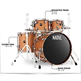 Open Box Natal Drums Cafe Racer US Fusion 22 4-Piece Shell Pack With 22" Bass Drum Level 1 Champagne Sparkle