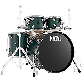 Natal Drums Cafe Racer US Fusion 22 4-Piece Shell Pack With 22" Bass Drum British Racing Green Sparkle