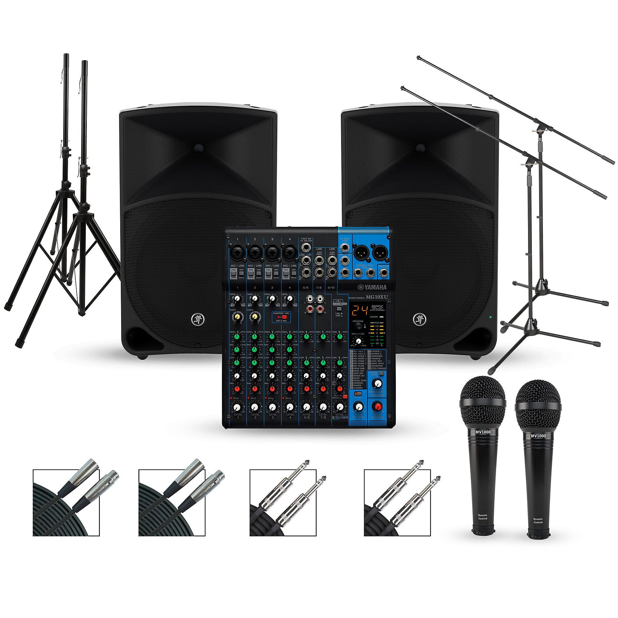 Yamaha Complete PA Package with MG10XU Mixer and Mackie Thump