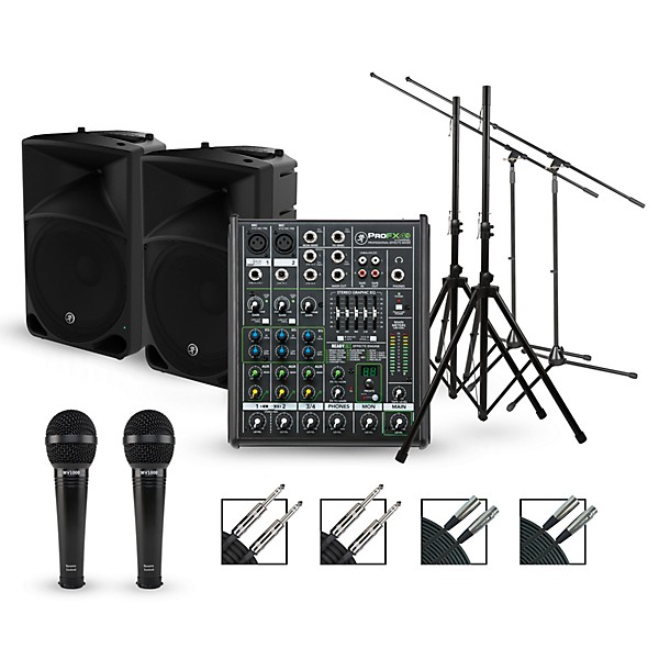 Mackie Complete PA Package with ProFX4v2 Mixer and Mackie Thump Speakers 15" Mains