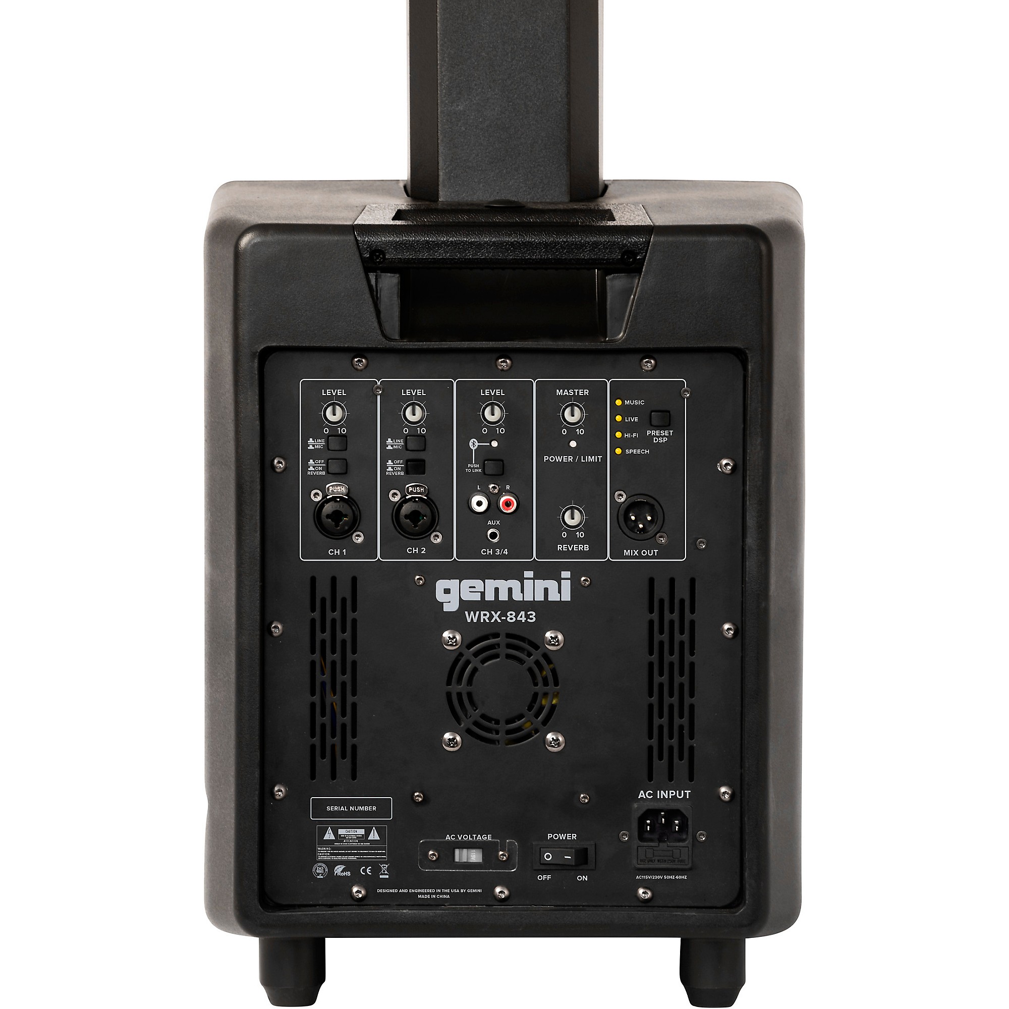 Gemini WRX-843 Professional Portable Column Line Array PA Speaker