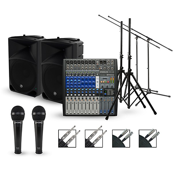 PreSonus Complete PA Package with StudioLive AR12 Mixer and Mackie Thump Speakers 15" Mains