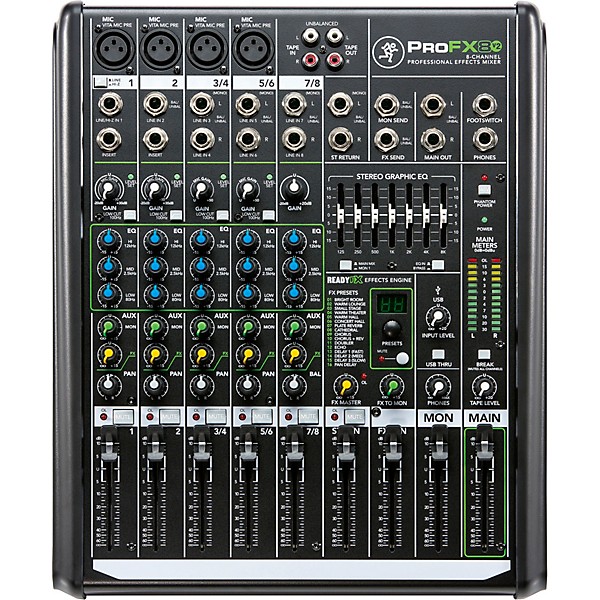Mackie Complete PA Package with ProFX8v2 Mixer and Mackie Thump Series Speakers 12" Mains