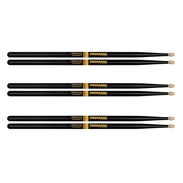 Promark Rebound Balance ActiveGrip Acorn Tip Drum Sticks 3-Pack 5A Wood