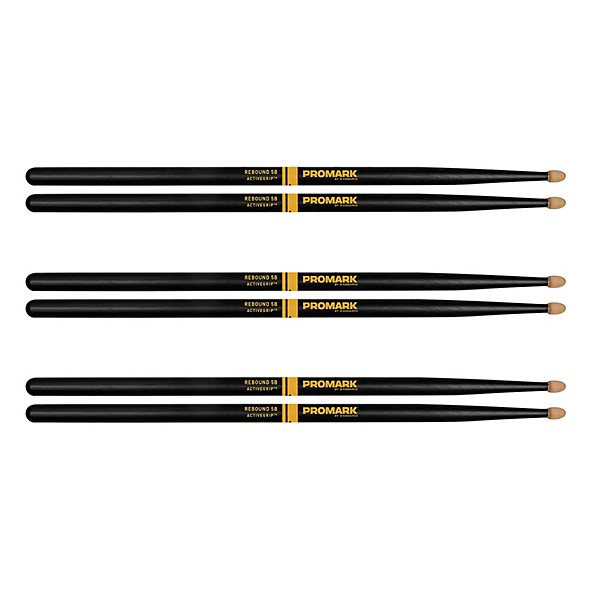 Promark Rebound Balance ActiveGrip Acorn Tip Drum Sticks 3-Pack 5B Wood