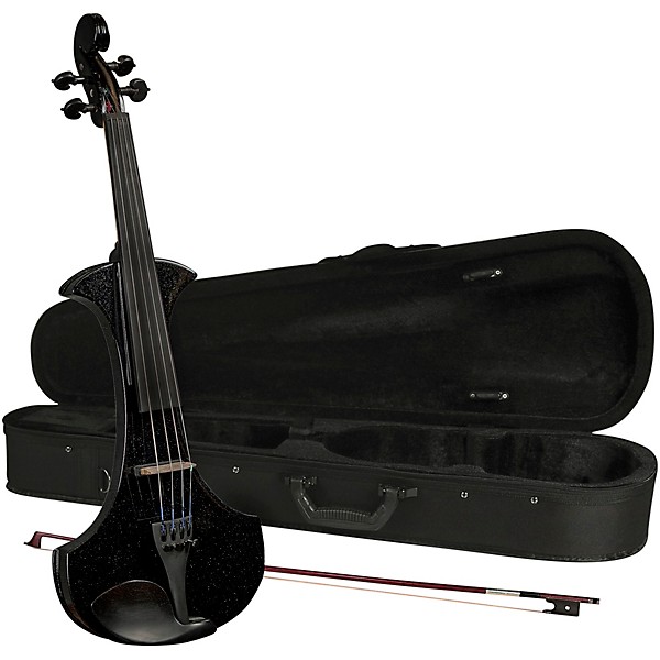 Cremona SV-180BKE Premier Student Electric Violin Outfit 4/4 Metallic Black