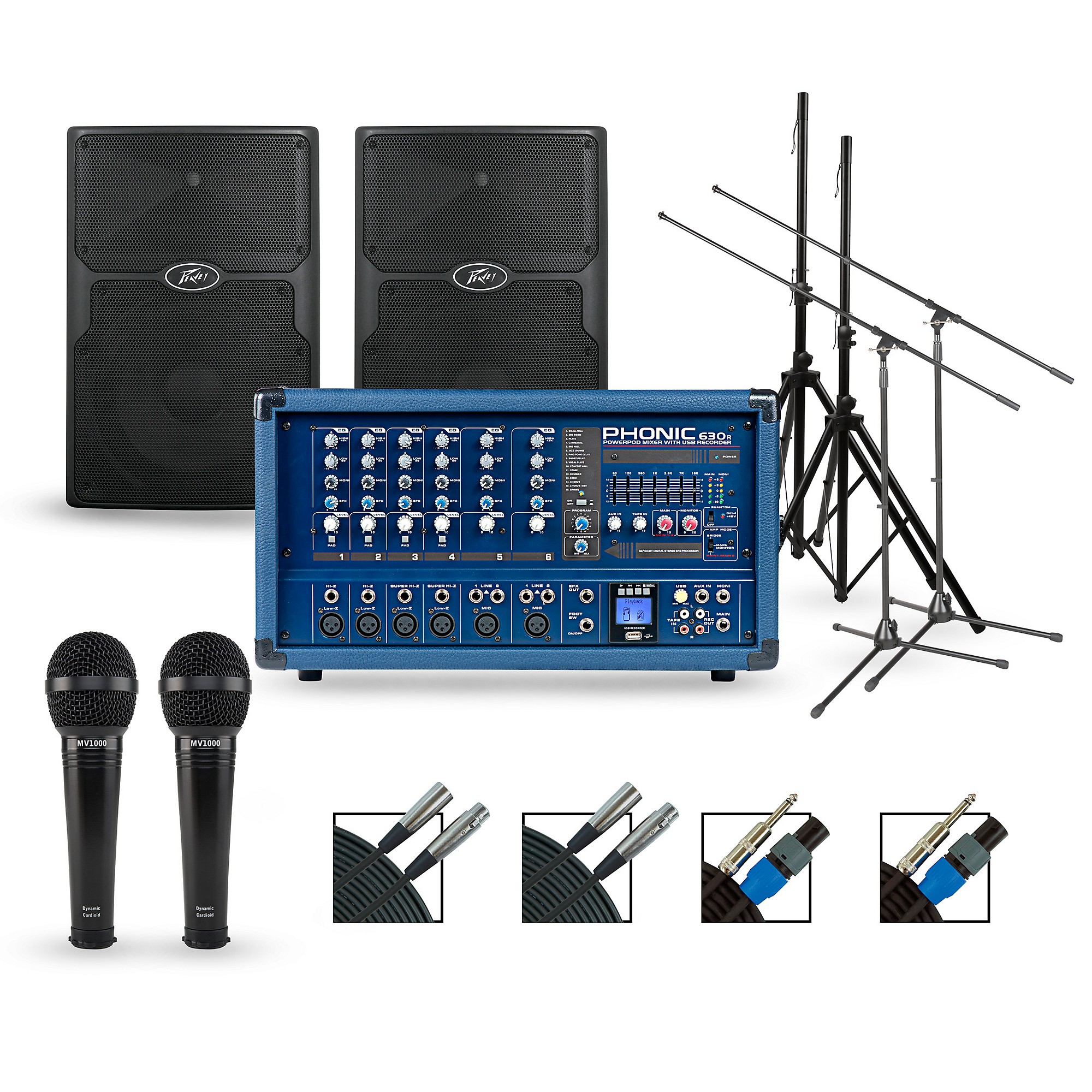 Phonic Complete PA Package with Powerpod 630R Mixer and Peavey PVX