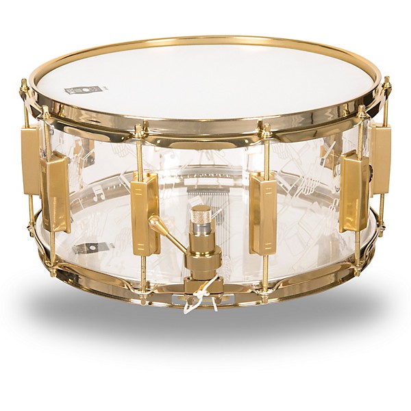 WFLIII Drums Top Hat and Cane Collector's Acrylic Snare Drum With Gold Hardware 14 x 6.5 in.