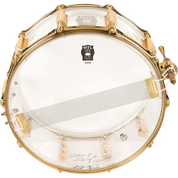 WFLIII Drums Top Hat and Cane Collector's Acrylic Snare Drum With Gold Hardware 14 x 6.5 in.