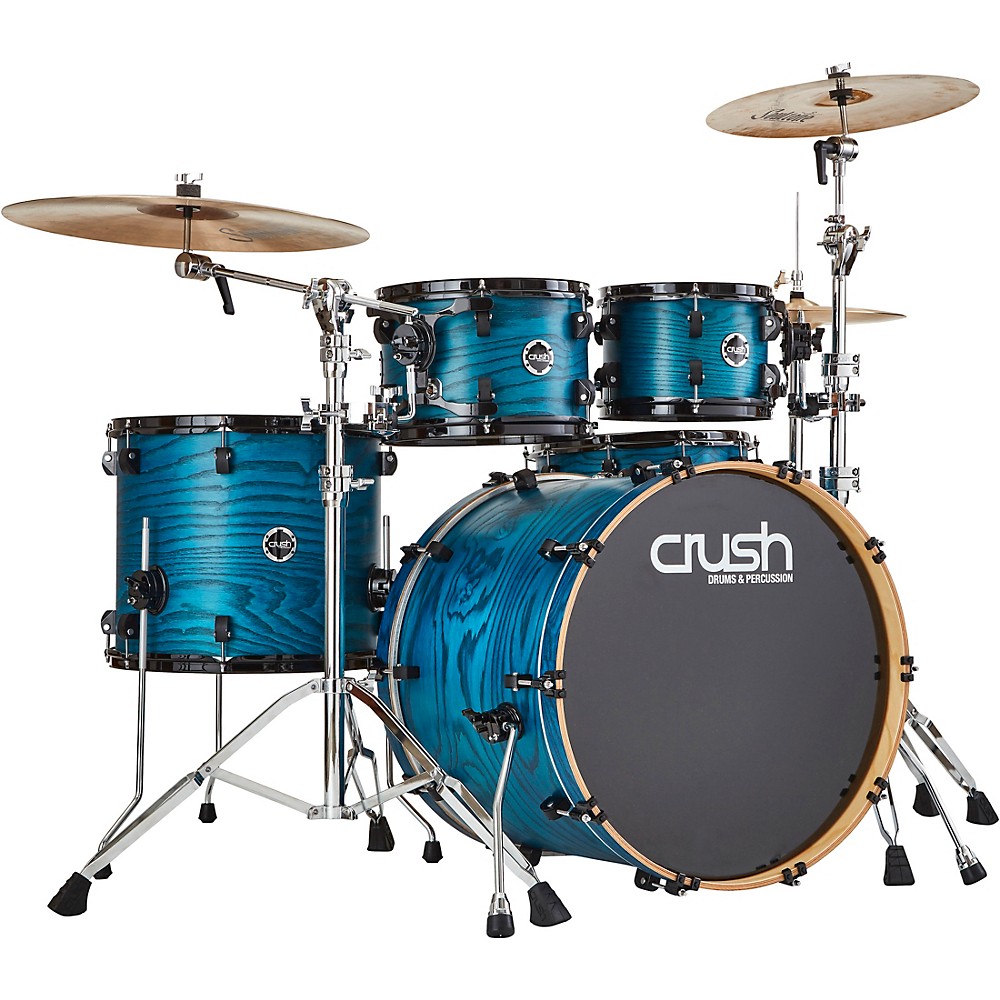 Crush Drums & Percussion Chameleon Ash 5-Piece Shell Pack With 22 In. Bass Drum Trans Blue