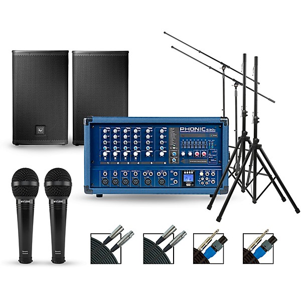 Phonic Complete PA Package with Powerpod 630R Mixer and Electro-Voice ELX Speakers 12" Mains