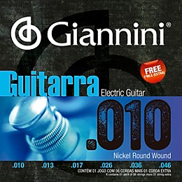 Giannini GEEGST Nickel Round Wound Electric Guitar Strings .010-.046 Custom