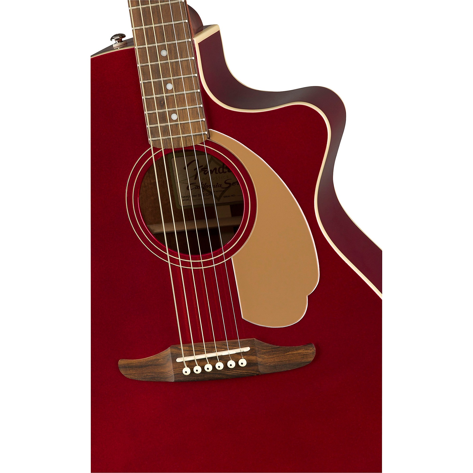 Fender Guitare Électro-Acoustique Newporter Player LH CAR WN Candy Apple  Red Gaucher