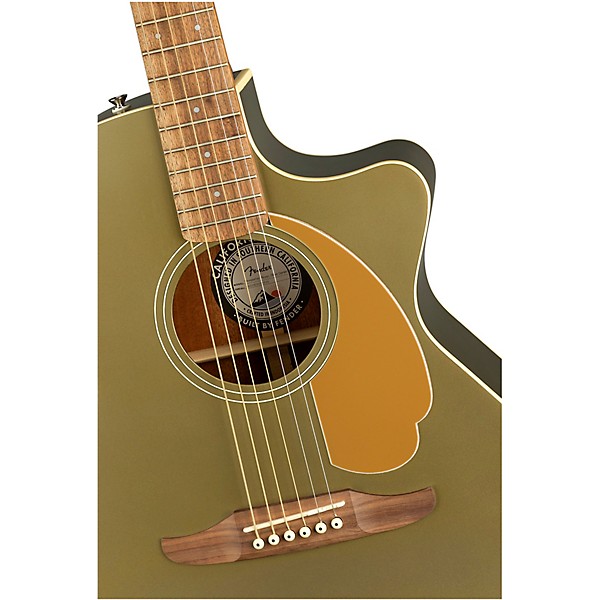 Fender California Newporter Player Acoustic-Electric Guitar Olive