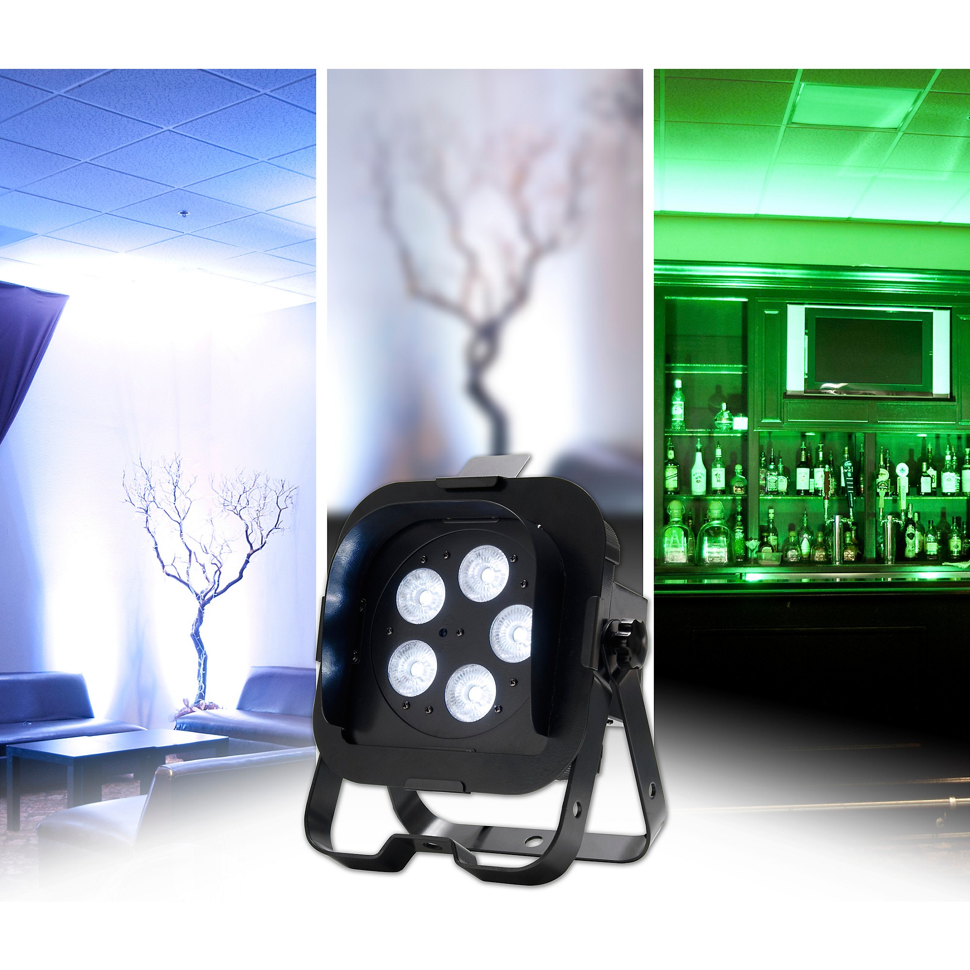 American DJ Flat Par QWH5XS Low-Profile LED Par Black | Guitar Center