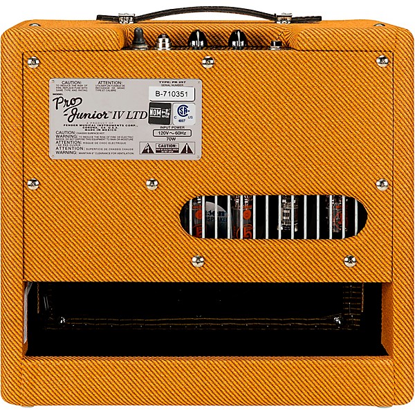 Open Box Fender Pro Junior IV 15W 1x10 Tube Guitar Combo Amplifier Level 1 Lacquered Tweed