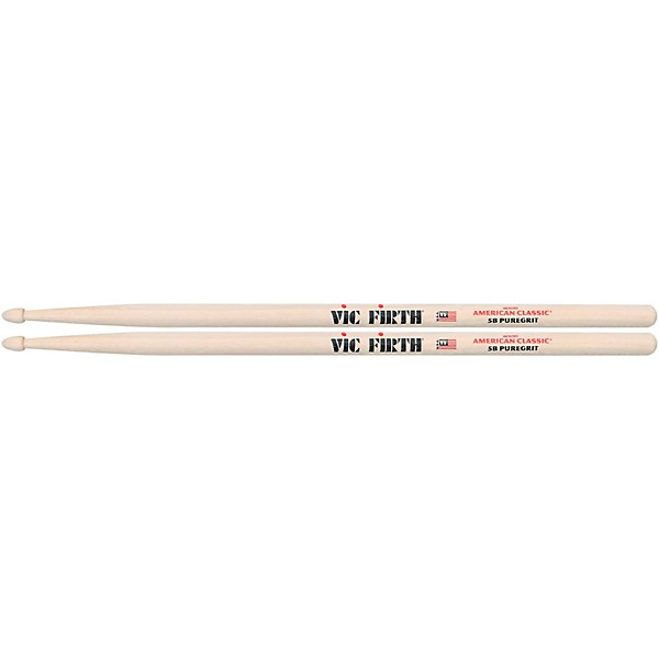 Vic Firth American Classic PureGrit Drum Sticks 5B Wood