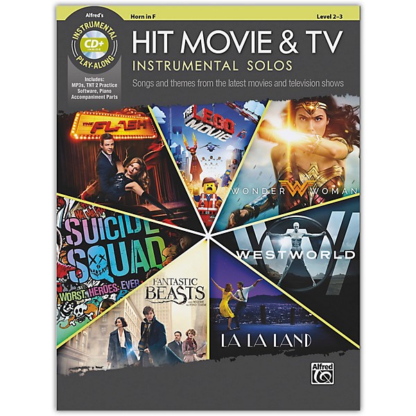 Alfred Hit Movie & TV Instrumental Solos Horn in F Book & CD Level 2-3