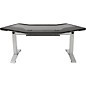 Argosy Halo G Desk with Black End Panels and Silver Legs