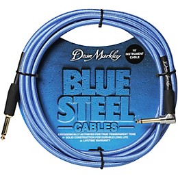 Dean Markley Blue Steel Cable, Straight/Right Angle 10 ft. Blue