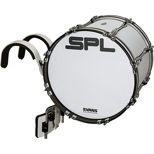 Open Box Sound Percussion Labs Birch Marching Bass Drum with Carrier - White Level 1 18 x 14 in.