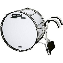Sound Percussion Labs Birch Marching Bass Drum with Carrier - White 24 x 14 in.