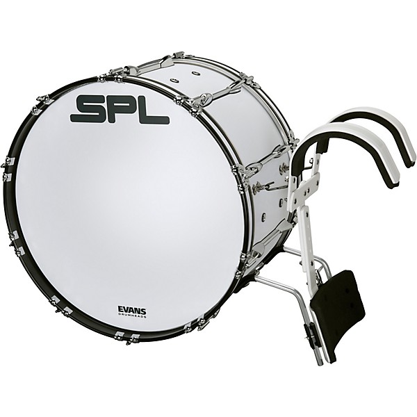 Sound Percussion Labs Birch Marching Bass Drum with Carrier - White 26 x 14 in.