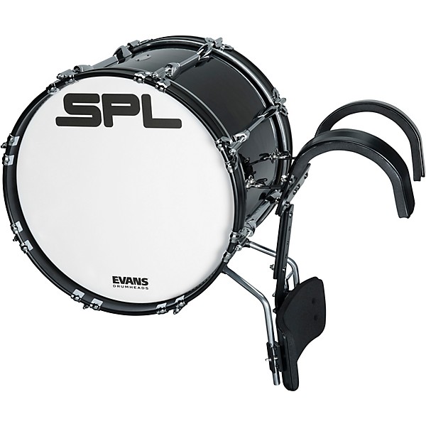 Sound Percussion Labs Birch Marching Bass Drum with Carrier - Black 18 x 14 in.
