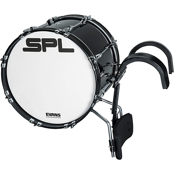 Sound Percussion Labs Birch Marching Bass Drum with Carrier - Black 20 x 14 in.