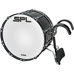 Sound Percussion Labs Birch Marching Bass Drum with Carrier - Black 22 x 14 in.