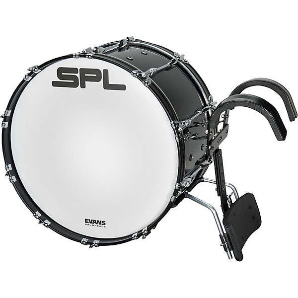 Sound Percussion Labs Birch Marching Bass Drum with Carrier - Black 22 x 14 in.